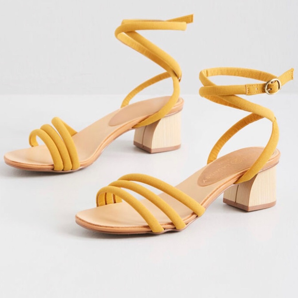 ModCloth Lifted Spirit Strappy Heel in Yellow